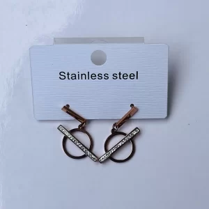 Rose Gold Dangler Korean Stud Earrings